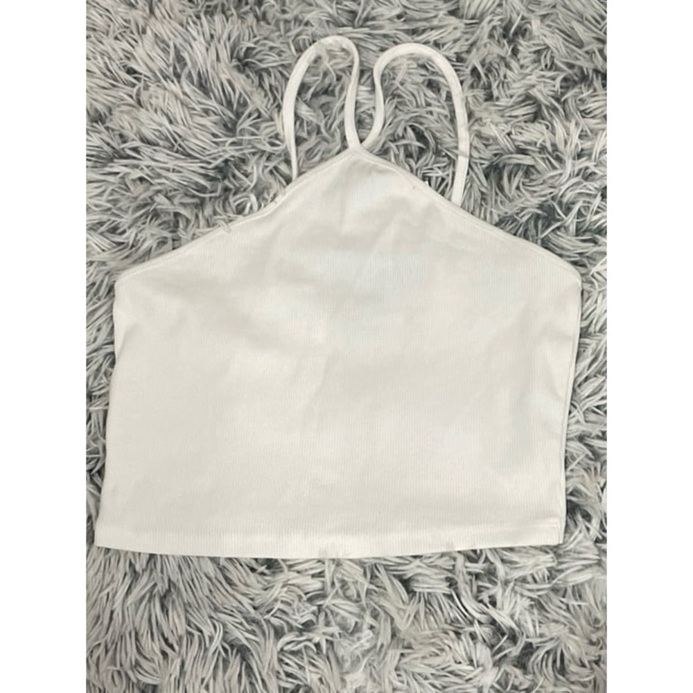 Zara white crop top size Large‎